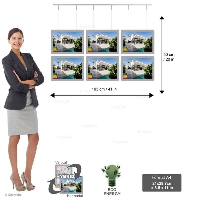 Cornice Vetrine Retro Illuminato - NegoLuz Italia Porte Affiche Agence Immobiliere A4h 2r3c