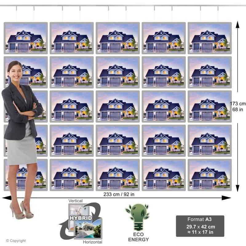 Porte Affiche Suspendu Vitrine Led A3h 5r5c