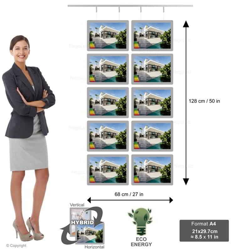 Set Pannello Luminoso A4 - NegoLuz Italia Porte Affiche Agence Immobiliere A4h 5r2c